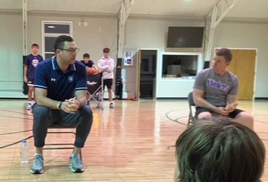 Coach working with LAB Elite players